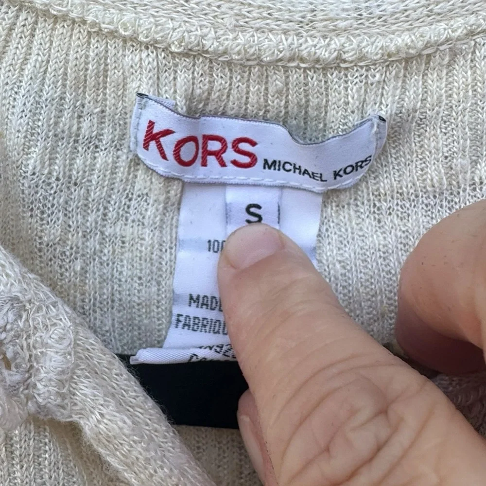 Michael Kors Lightweight Cream Cropped Cardigan size Small - Picture 2 of 8